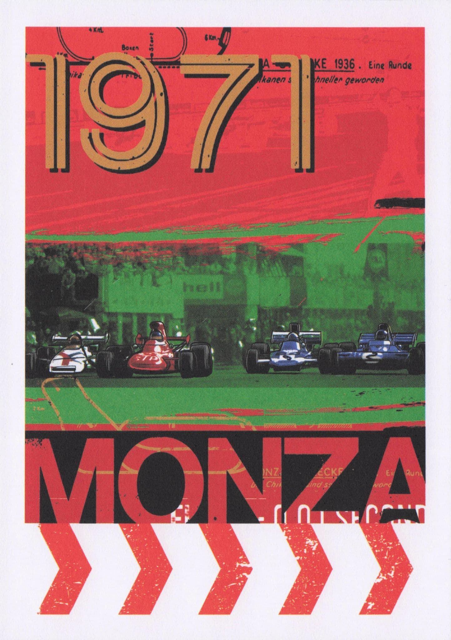 Peter Gethin vs Ronnie Peterson Monza 1971 Italian F1 Grand Prix Postcard