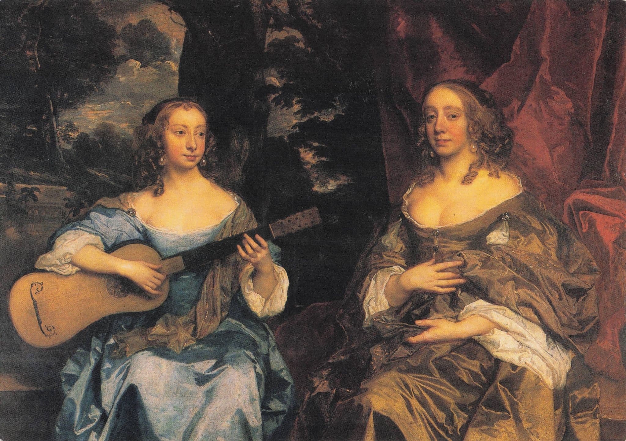 Peter Lely Two Ladies Of The Lake Family Painting Postcard