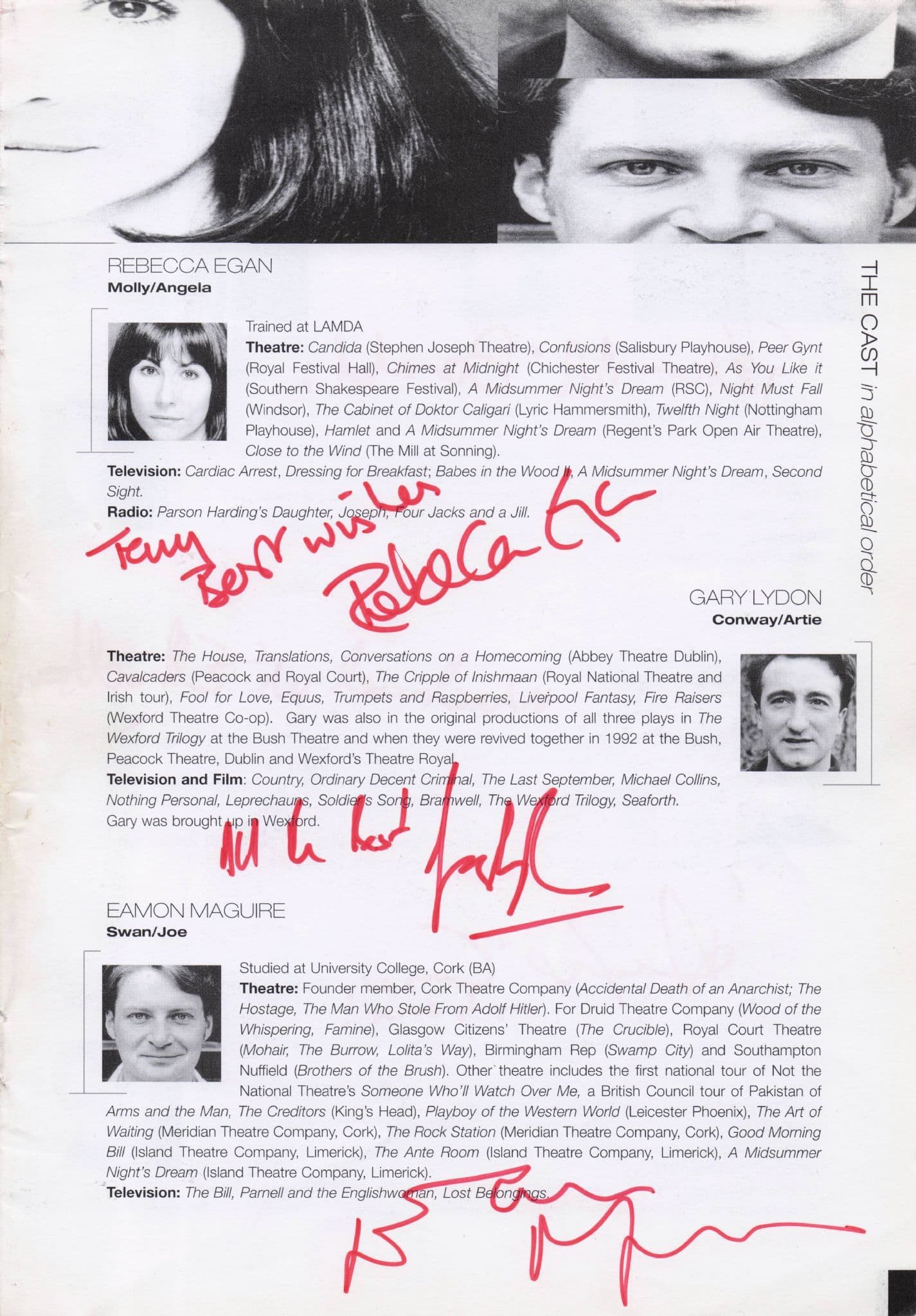 Peter McDonald Batman Michael McElhatton 6x Hand Signed Theatre Page