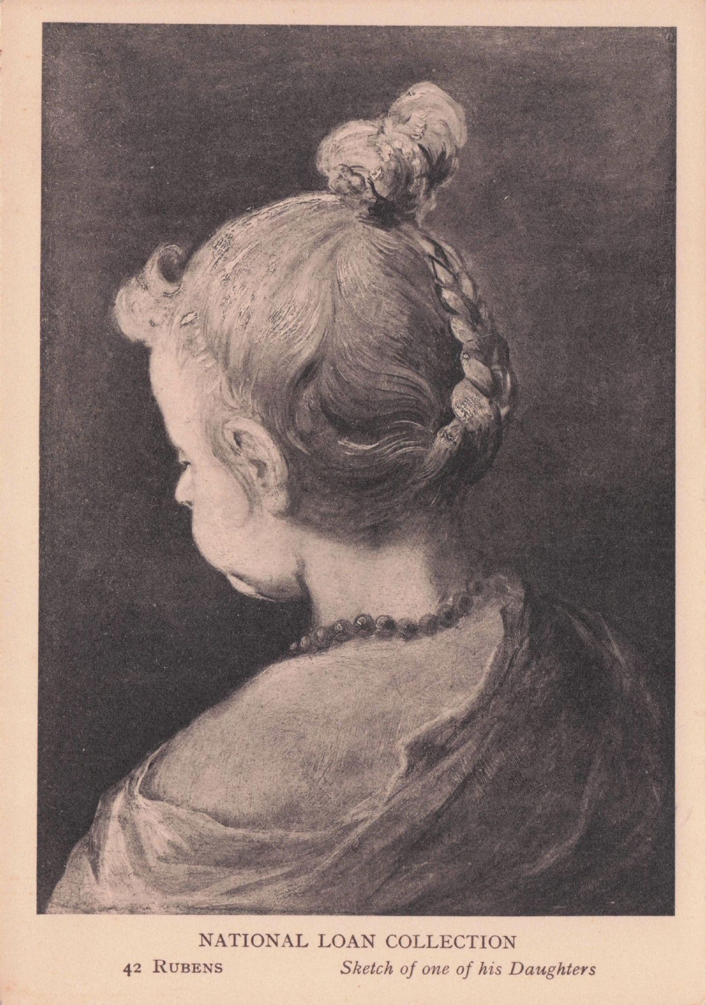 Peter Paul Rubens Sketch Portrait Of Daughter Old Painting Postcard