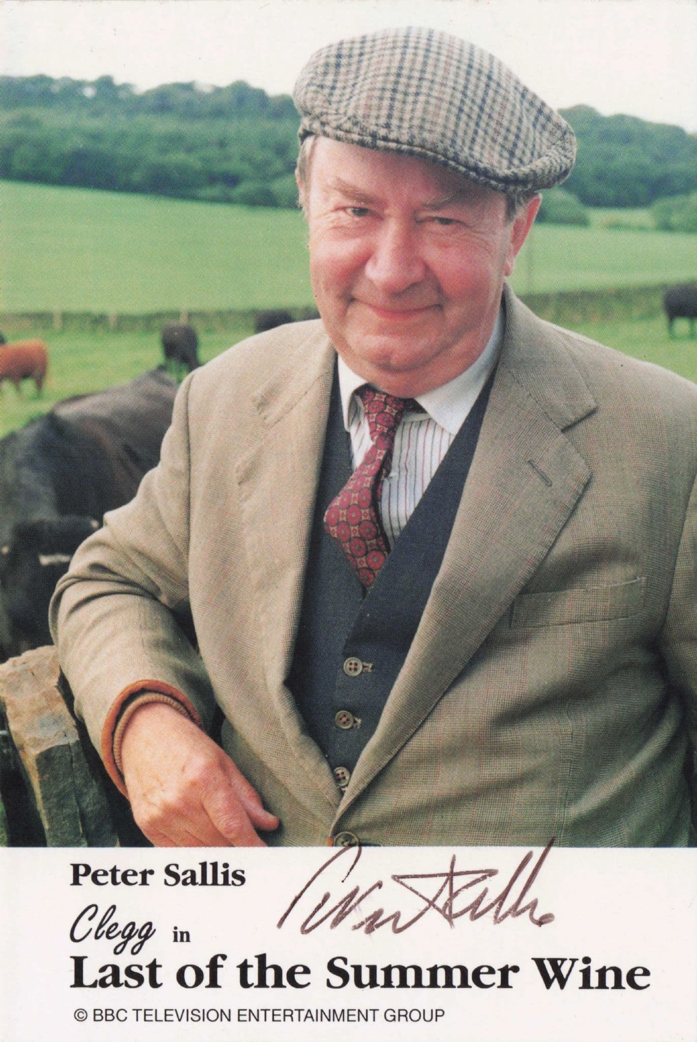 Peter Sallis Last Of The Summer Wine Rare BBC Hand Signed Card Photo