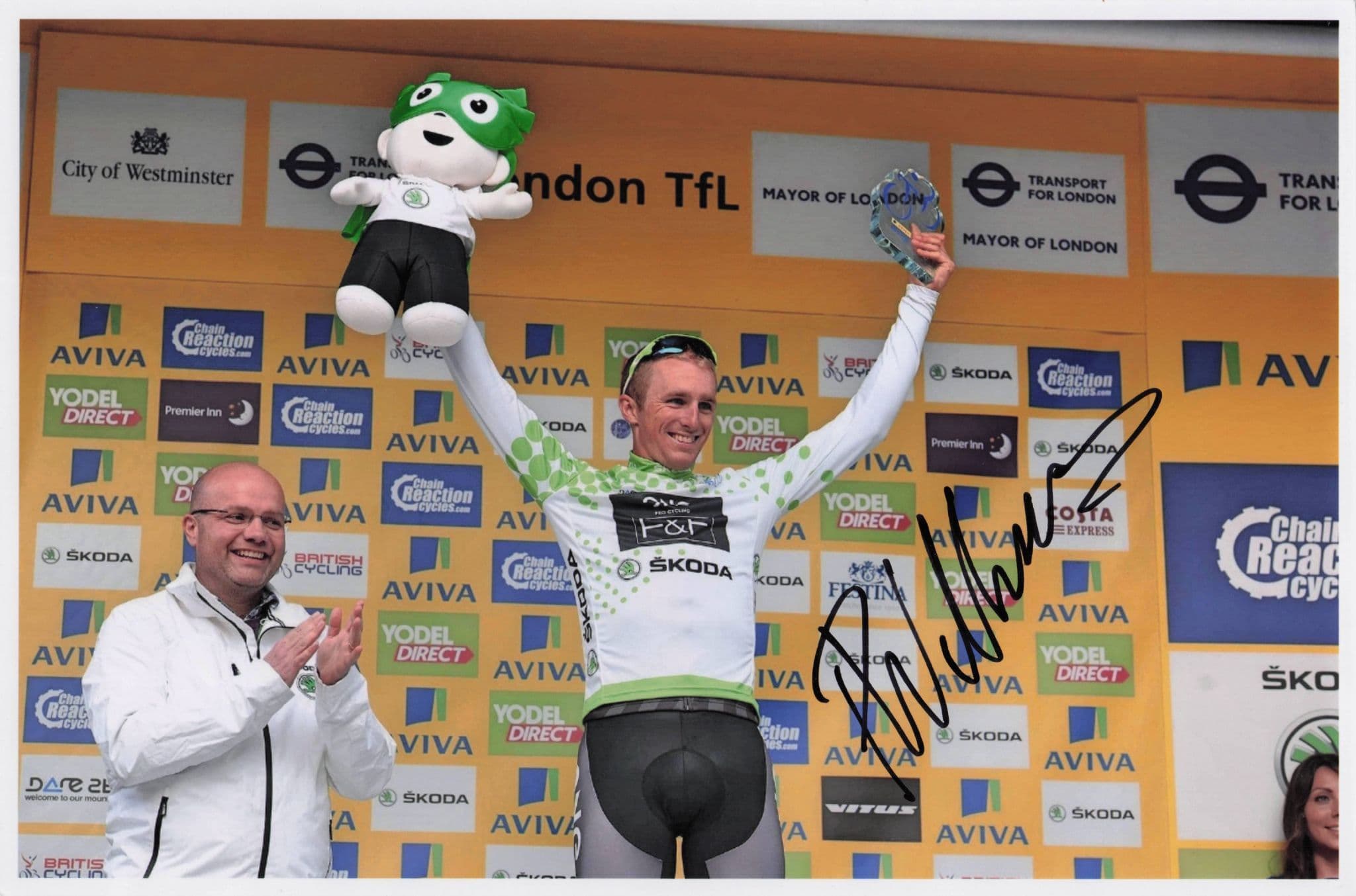 Peter Williams British Cyclist 2015 Tour Of Britain 12x8 Hand Signed Photo