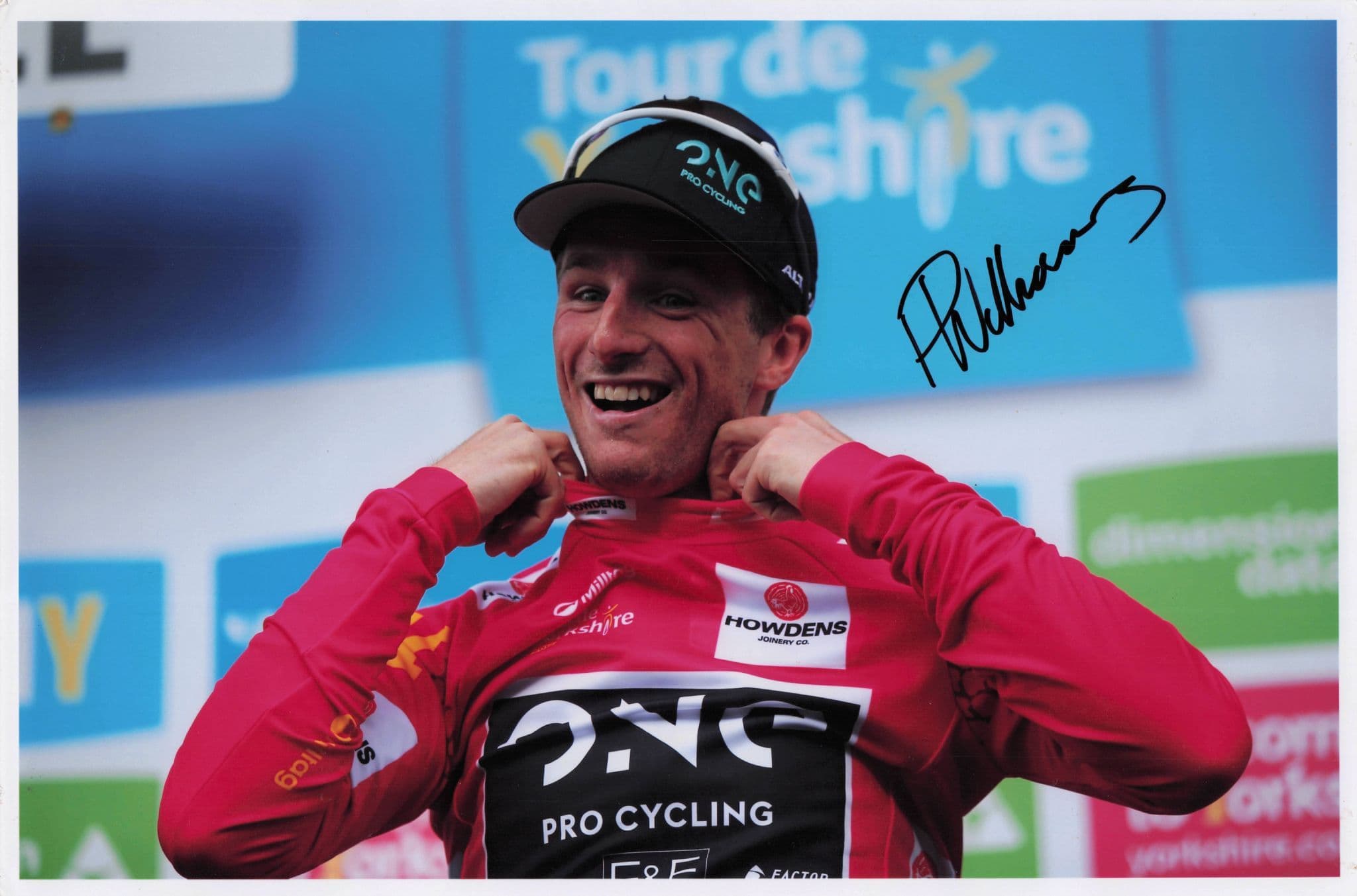 Peter Williams British Cyclist 2016 Tour De Yorkshire 12x8 Hand Signed Photo