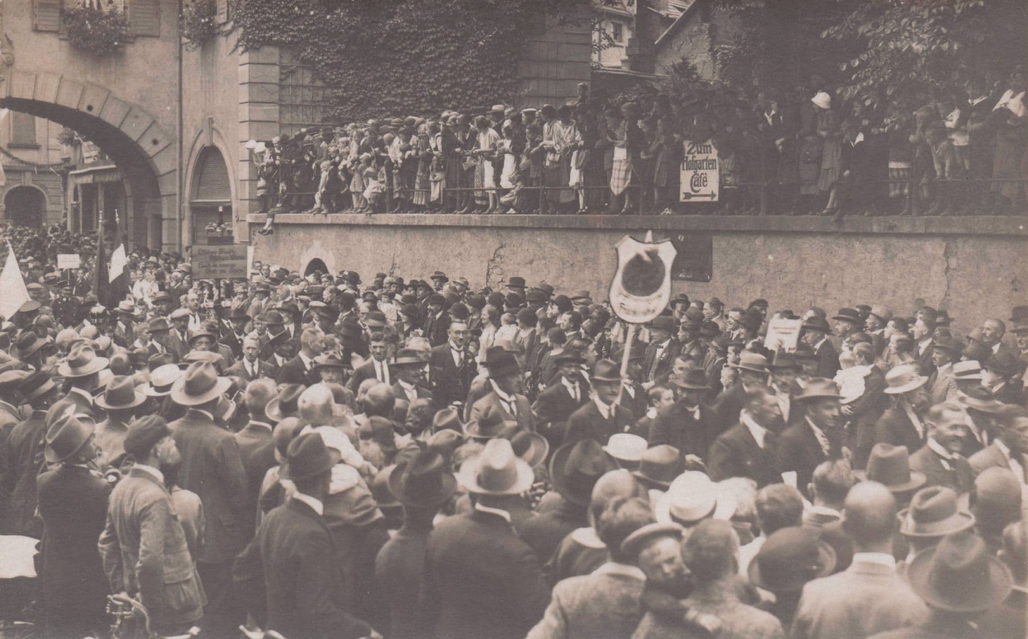 Pfalzer German Empire Post WW1 Street Parade Old Military Real Photo Postcard