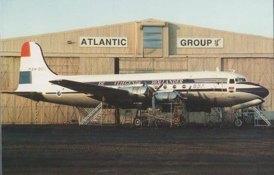 PH DDS Plane at Coventry Airport Dutch Dakota Association Postcard