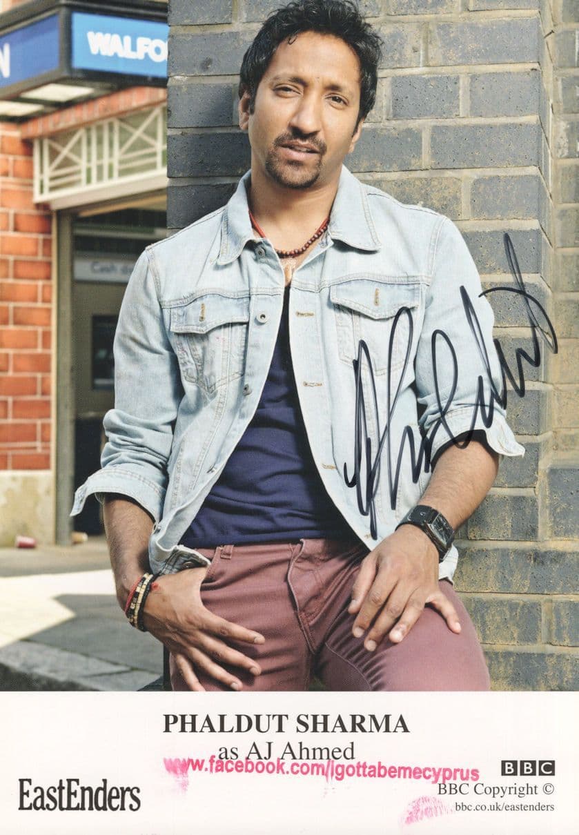 Phaldut Sharma As AJ Ahmed BBC Eastenders Hand Signed Cast Card Photo