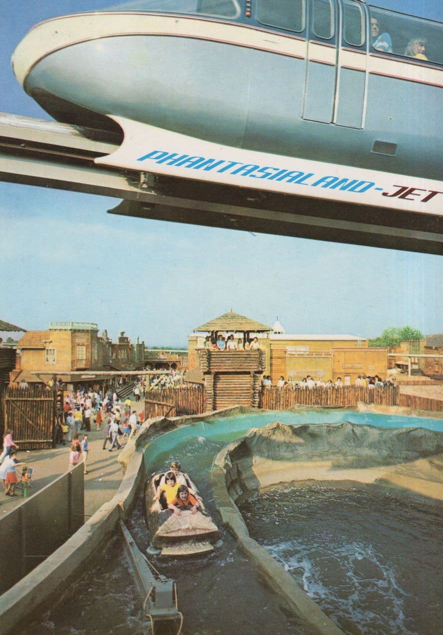 Phantasialand Tramway Theme Park Jet Railway German Postcard