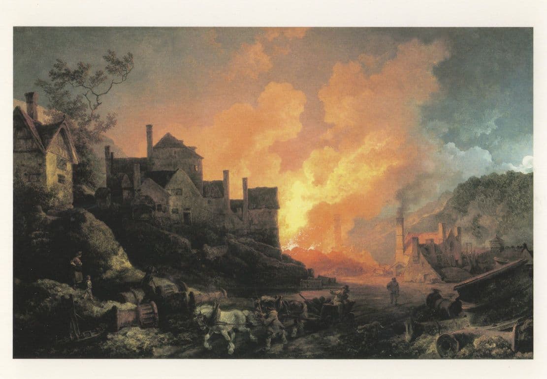 Philip De Loutherbourg Coalbrookdale By Night Painting Postcard