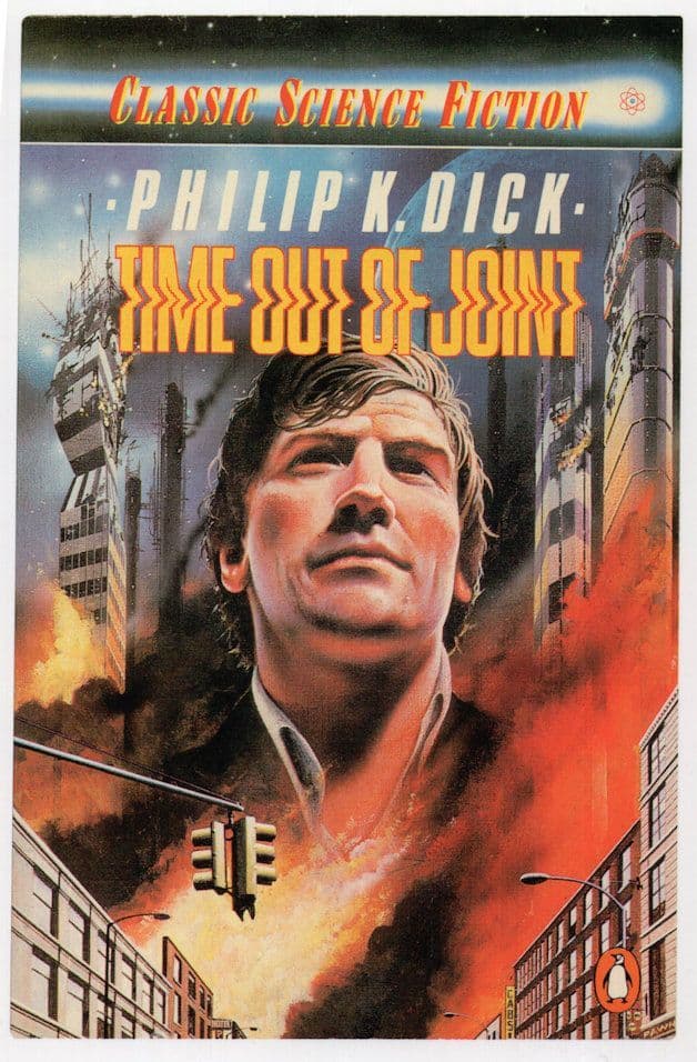 Philip Dick Time Out Of Joint Science Fiction Book Postcard