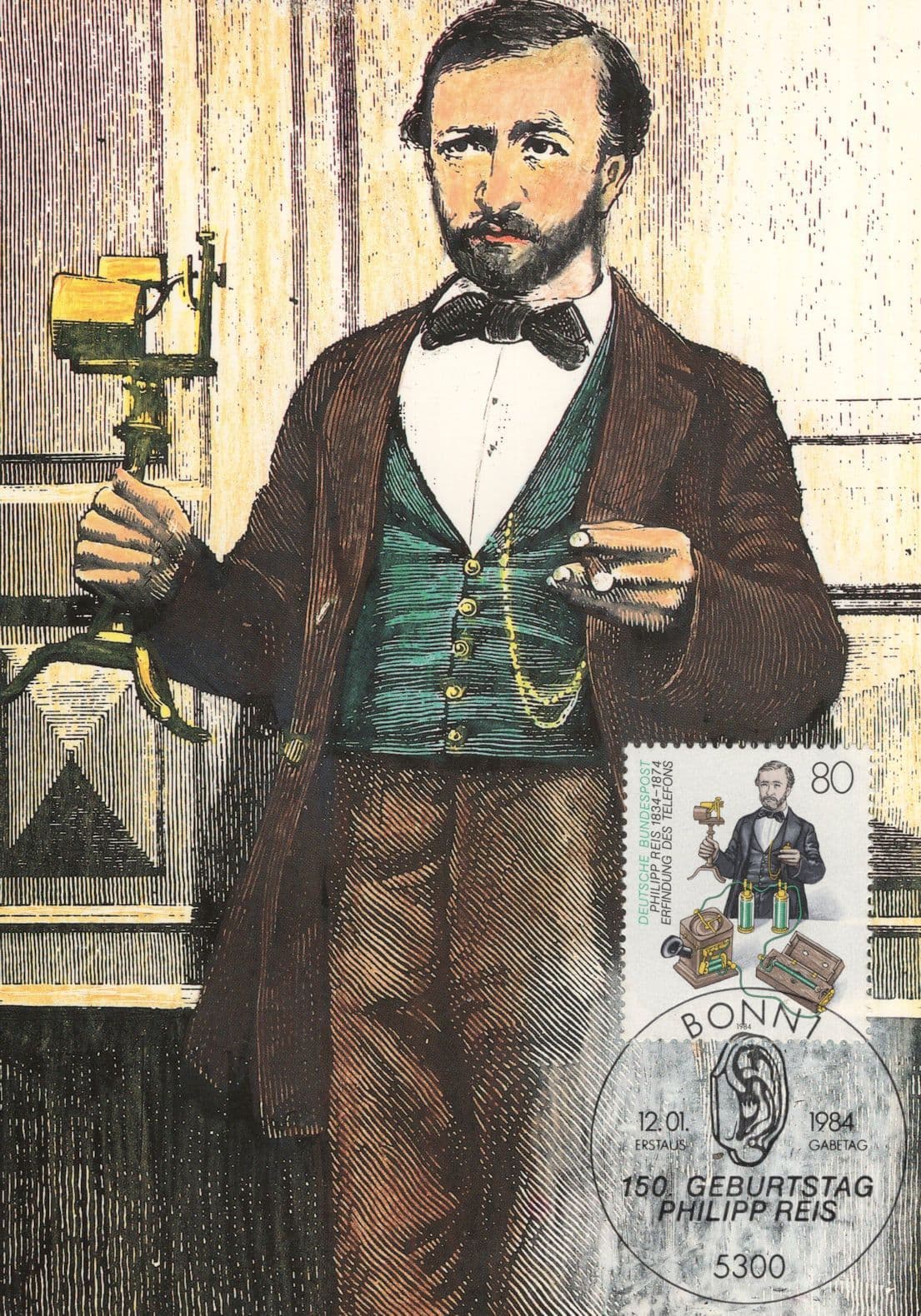 Philipp Reiss German Telephone Inventor Scientist Postcard First Day Cover