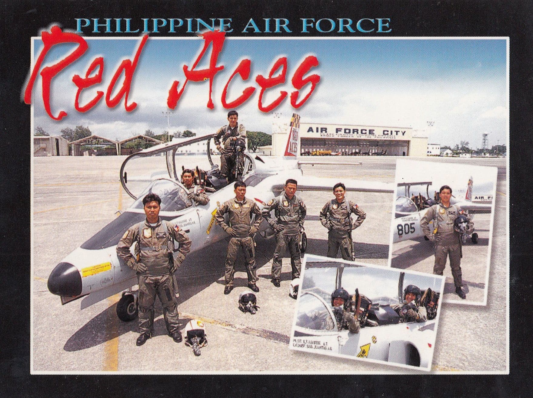 Philippine Air Force Red Aces Military Aerobatics Figher Pilot Plane Postcard