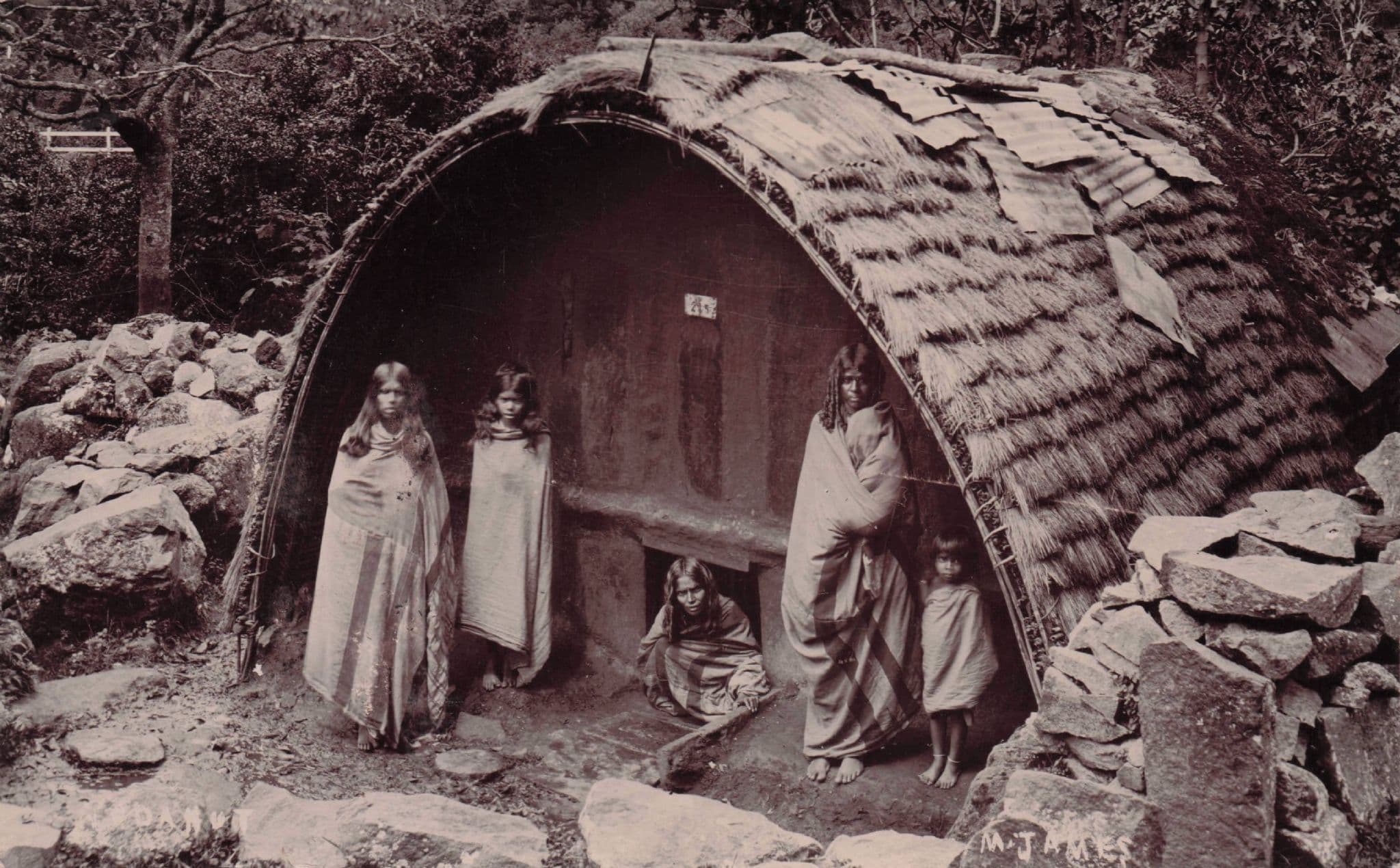 Philippines House Natives Hut Poverty Bad Roof Antique Real Photo Postcard
