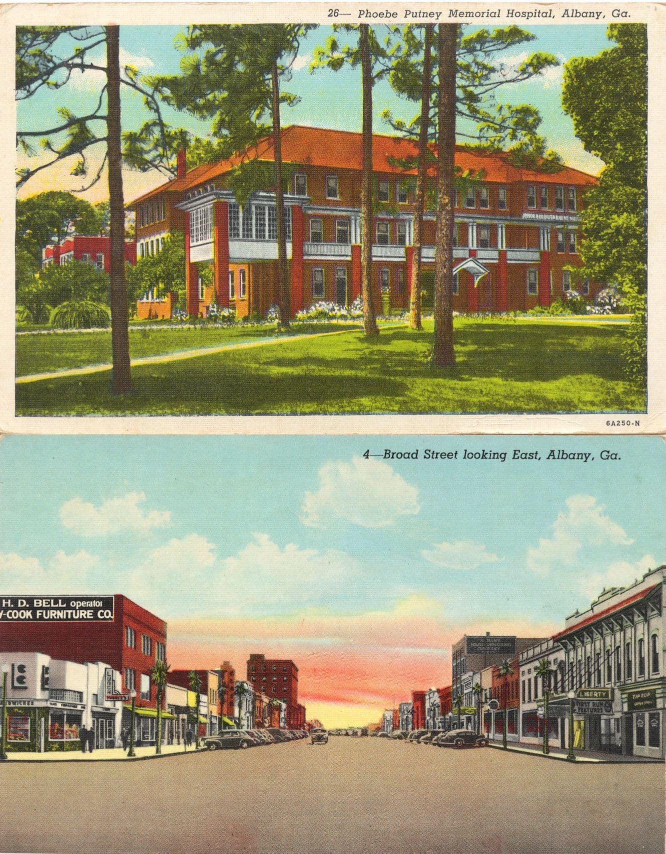 Phoebe Putney Memorial Hospital Broad Street Georgia USA 2x Postcard s