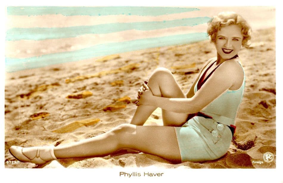 Phyllis Haver Film Actress Hand Coloured Tinted Real Photo Postcard