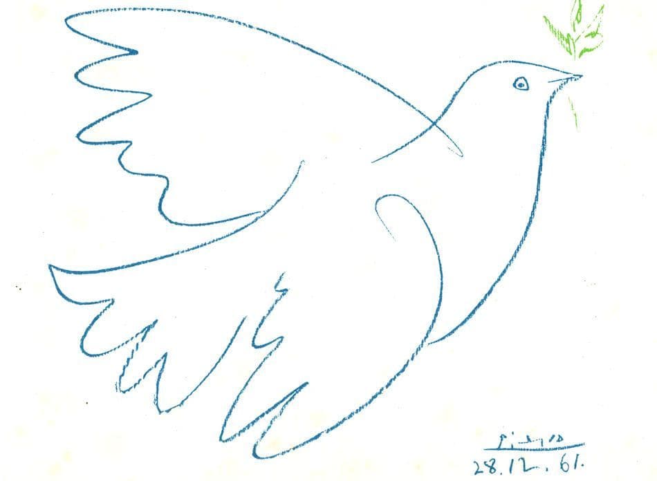 Picasso Colombe Bleue Rare Painting Postcard