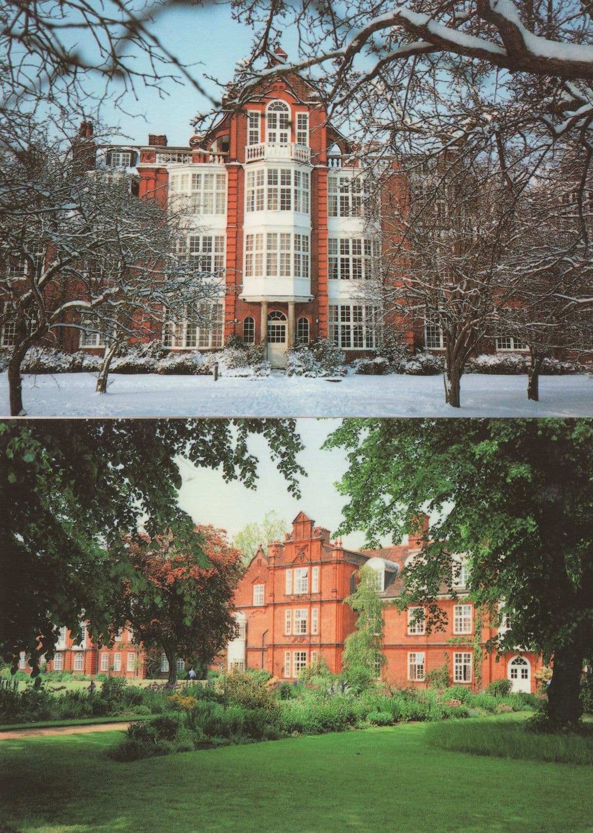 Piele Clough Hall & Winter Snow Newnham Gloucs 2x Postcard s