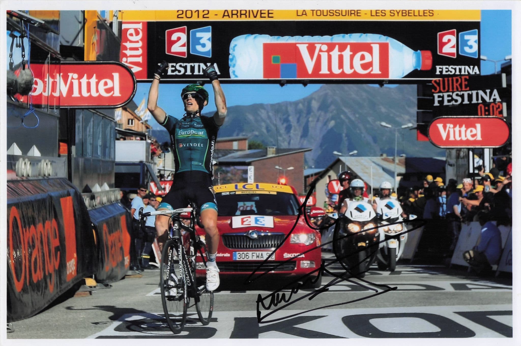 Pierre Rolland French Cycling 2012 Tour De France 12x8 Hand Signed Photo