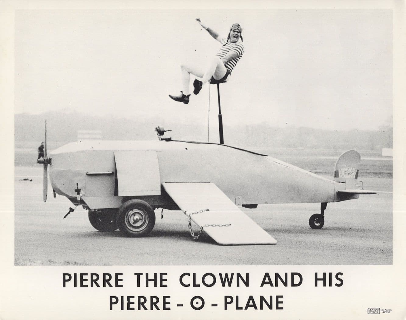 Pierre The French Stuntman Clown & His Old Glider Plane 10x8 Photo