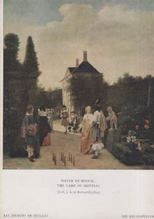 Pieter De Hooch The Game Of Skittles Medieval Painting Postcard