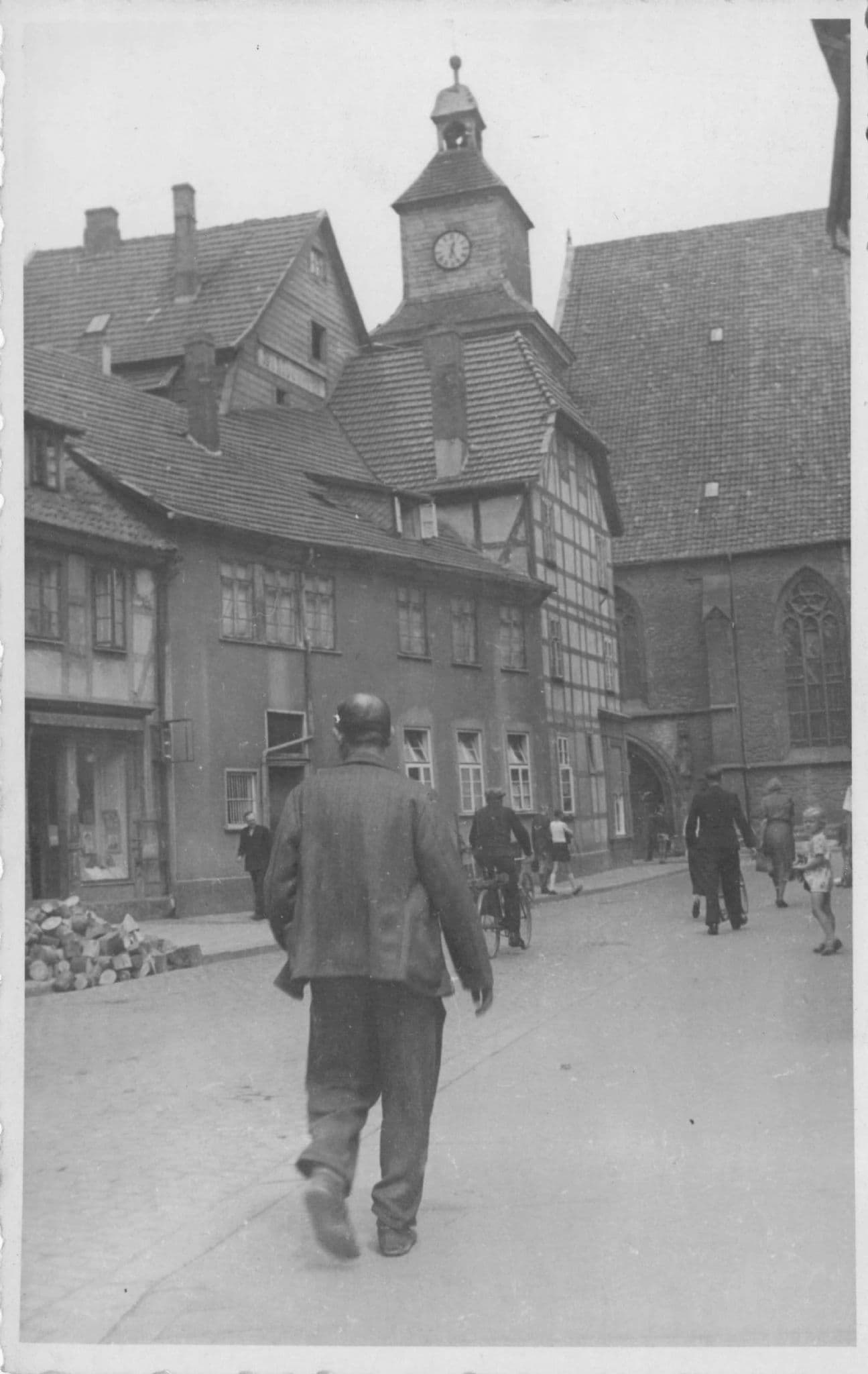 Pile Of Street Logs Gottingen German Real Photo Vintage Postcard