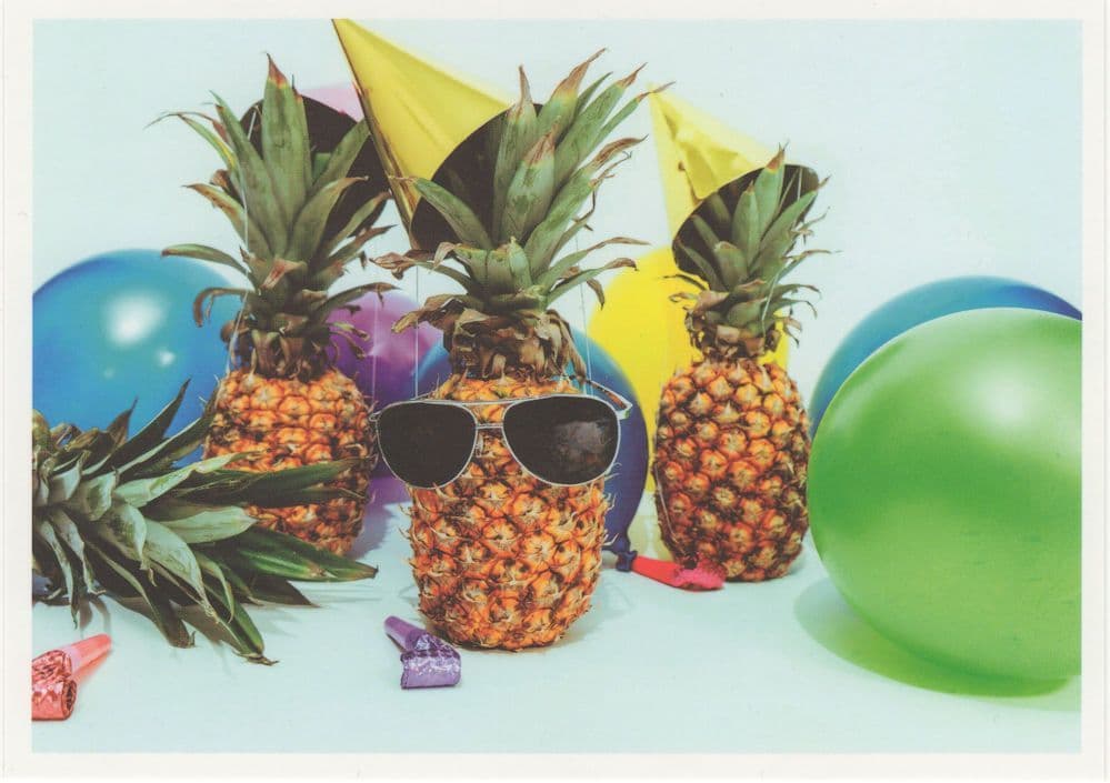 Pineapple Man Wearing Sunglasses Comic Fruit Postcard
