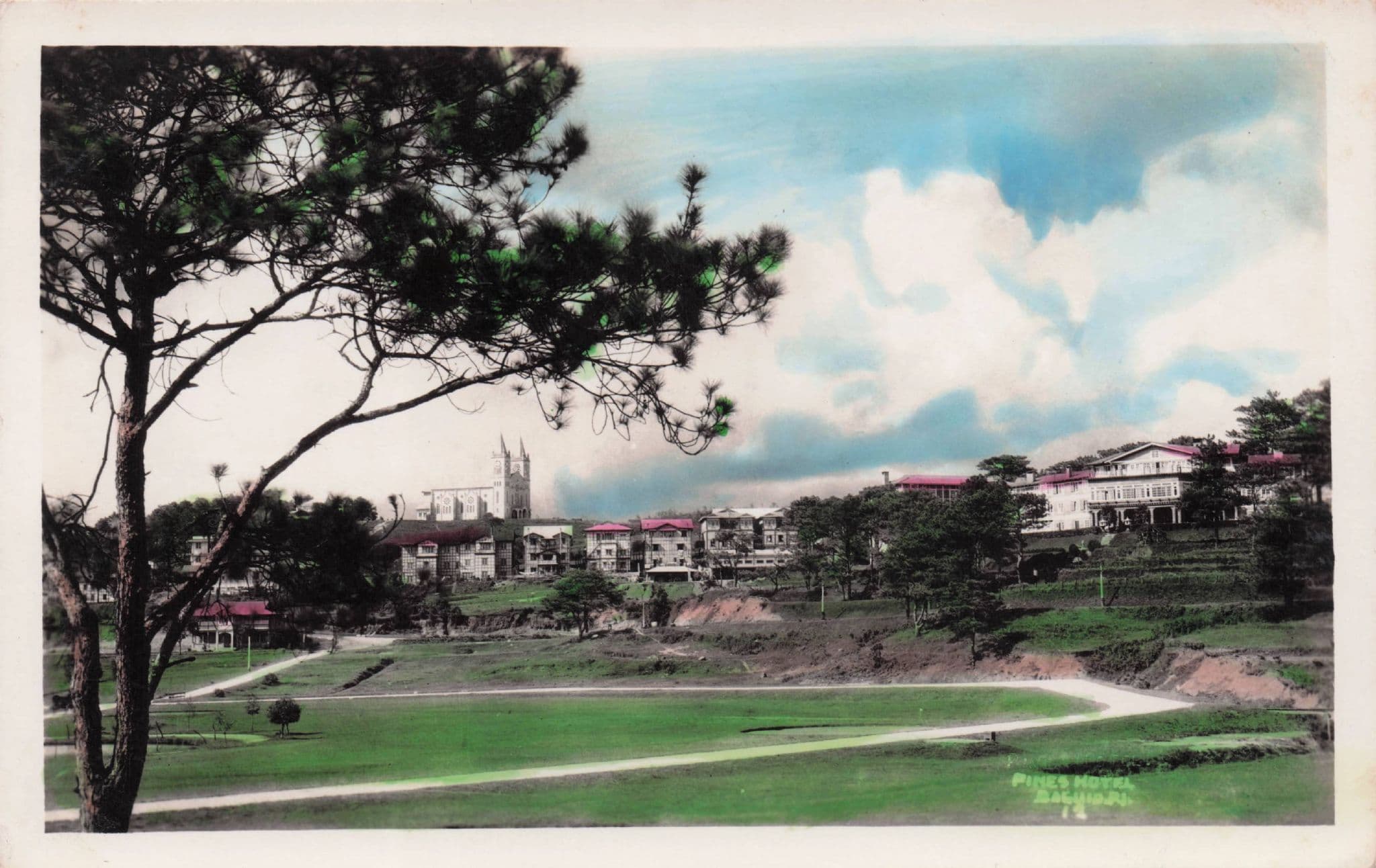 Pines Hotel Philippines Old Real Photo Postcard