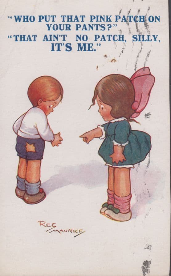 Pink Patch On Trousers Old Toilet Comic Humour Postcard