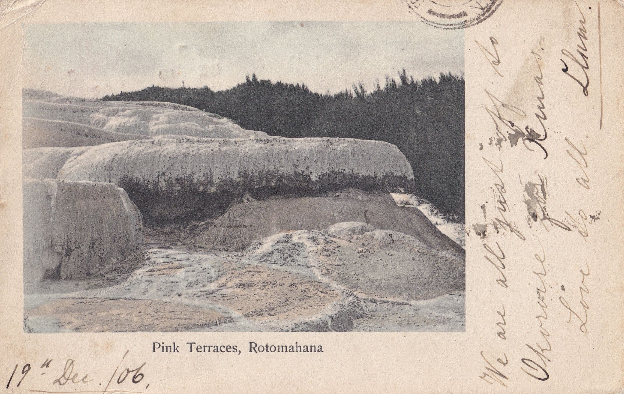 Pink Terraces Rotomahana Antique New Zealand Postcard