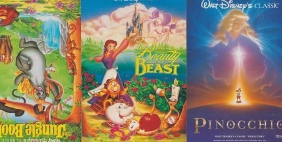 Pinocchio The Jungle Book Beauty & The Beast Cinema Advertising Postcard s