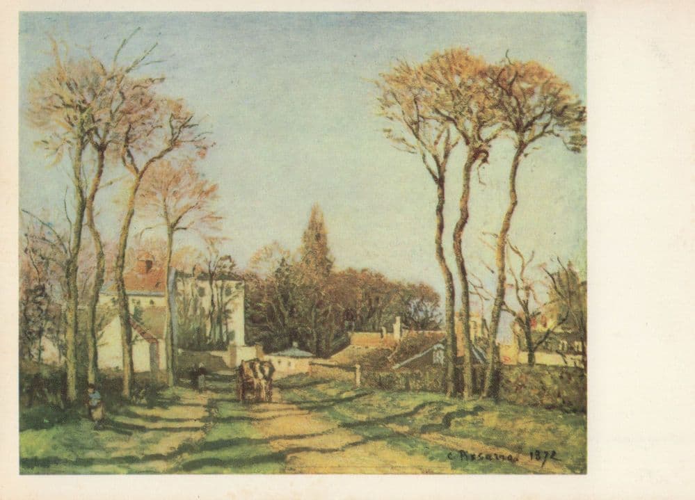 Pisarro The Village De Entree Rare Painting Postcard