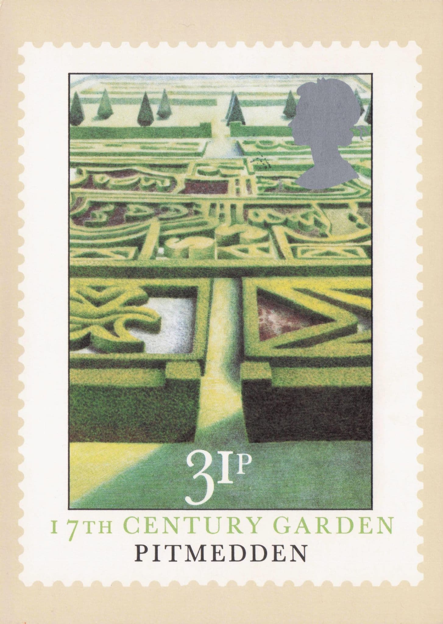Pitmeden Amazing Gardens Maze Labyrinth Scotland Painting Postcard