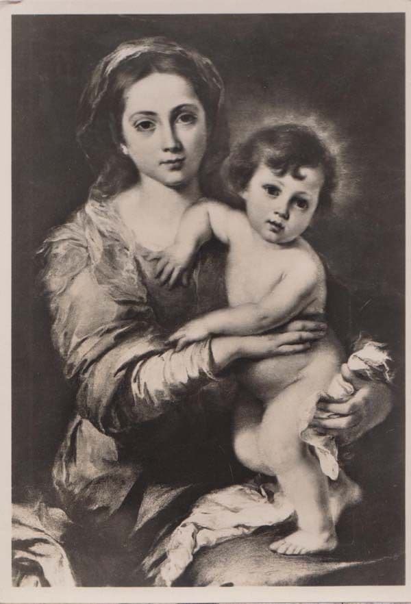 Pitti Firenzi La Vergine Col Figlio Murillo Antique Painting Postcard