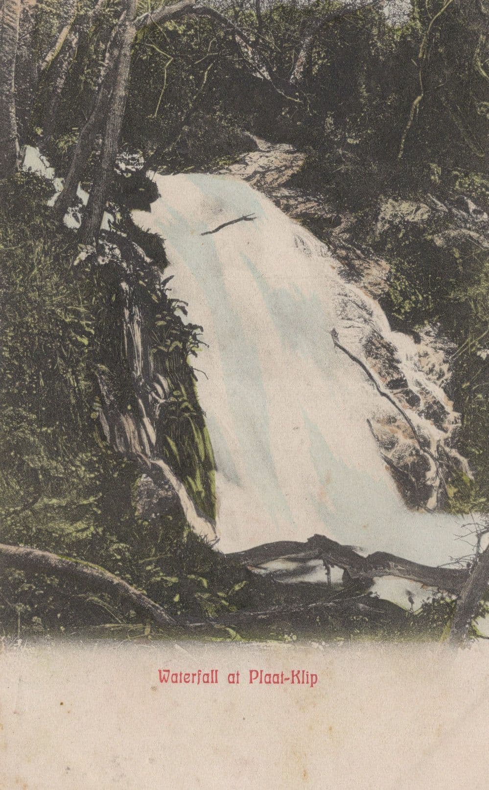 Plaat Klip South African Waterfall Old Postcard