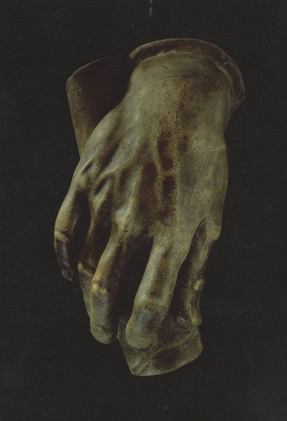 Plaster Hand Holding An Antique Baton Musician Sculpture Postcard