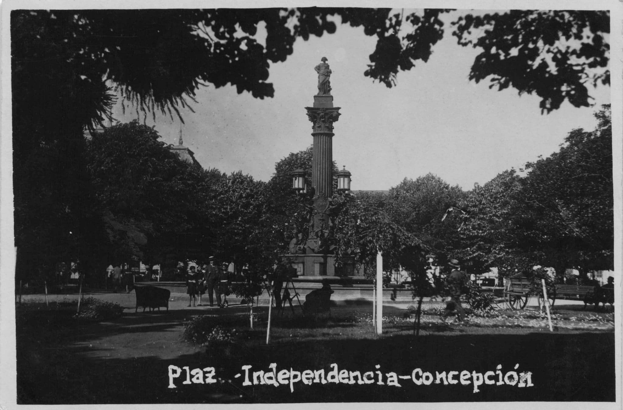 Plaz Concepcion Independencia Chile Real Character Old Photo Postcard