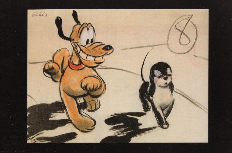 Pluto Canine Casonova Cartoon Dog Walt Disney Animation Postcard