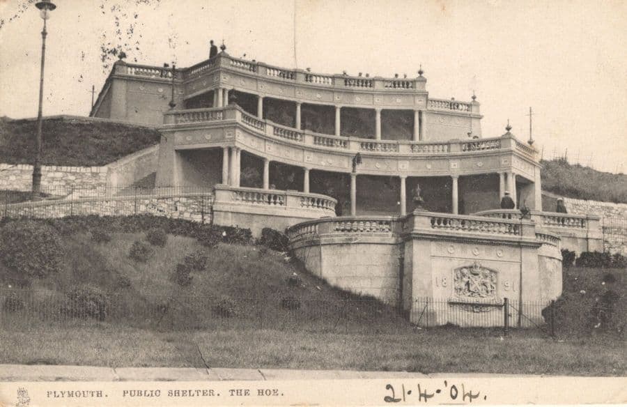 Plymouth The Hoe Public Shelter Devon From 1904 Postcard