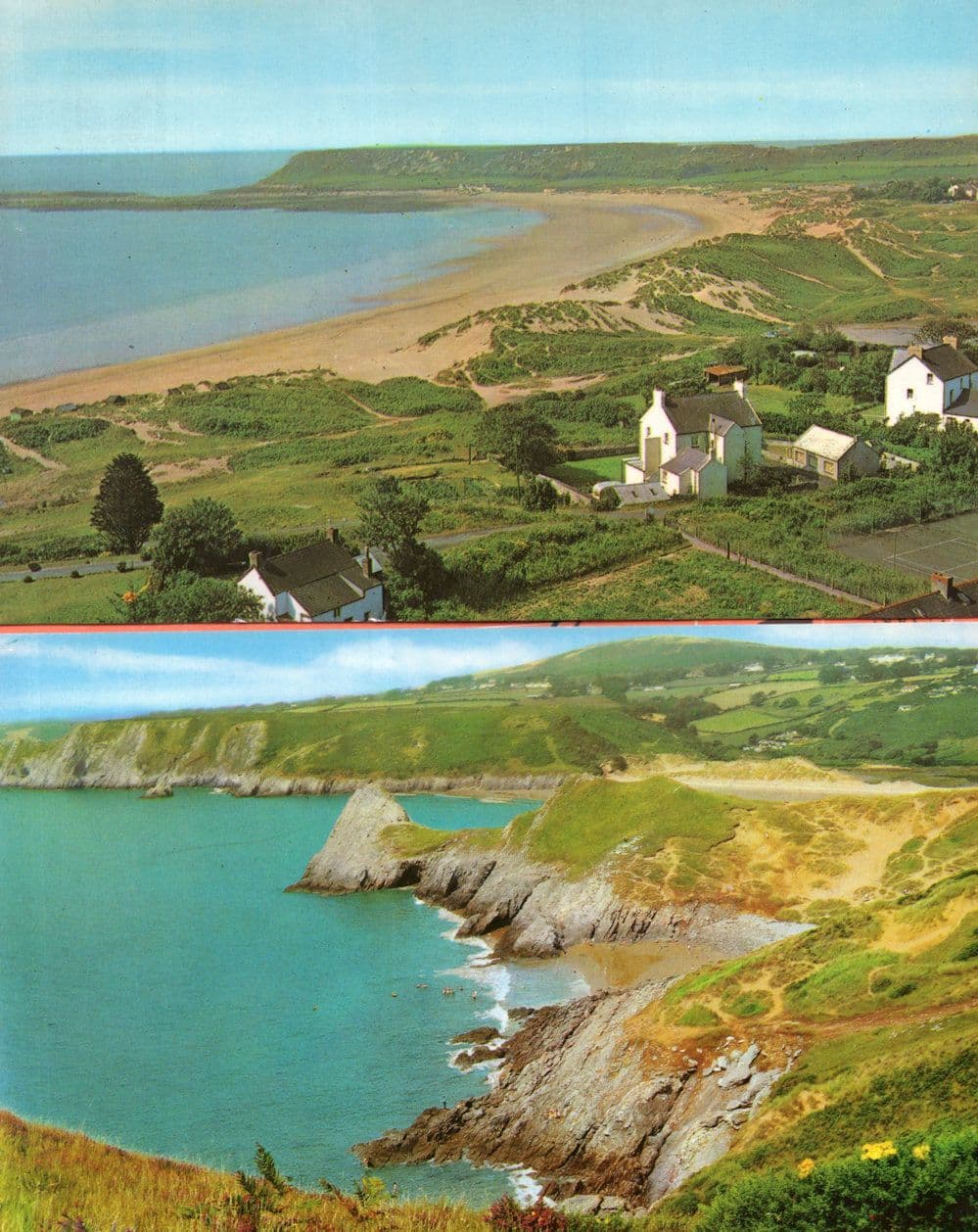 Pobbles Bay Port Enyon Gower Wales 2x 1970s Postcard s