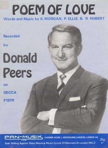 Poem Of Love Donald Peers 1940s Sheet Music