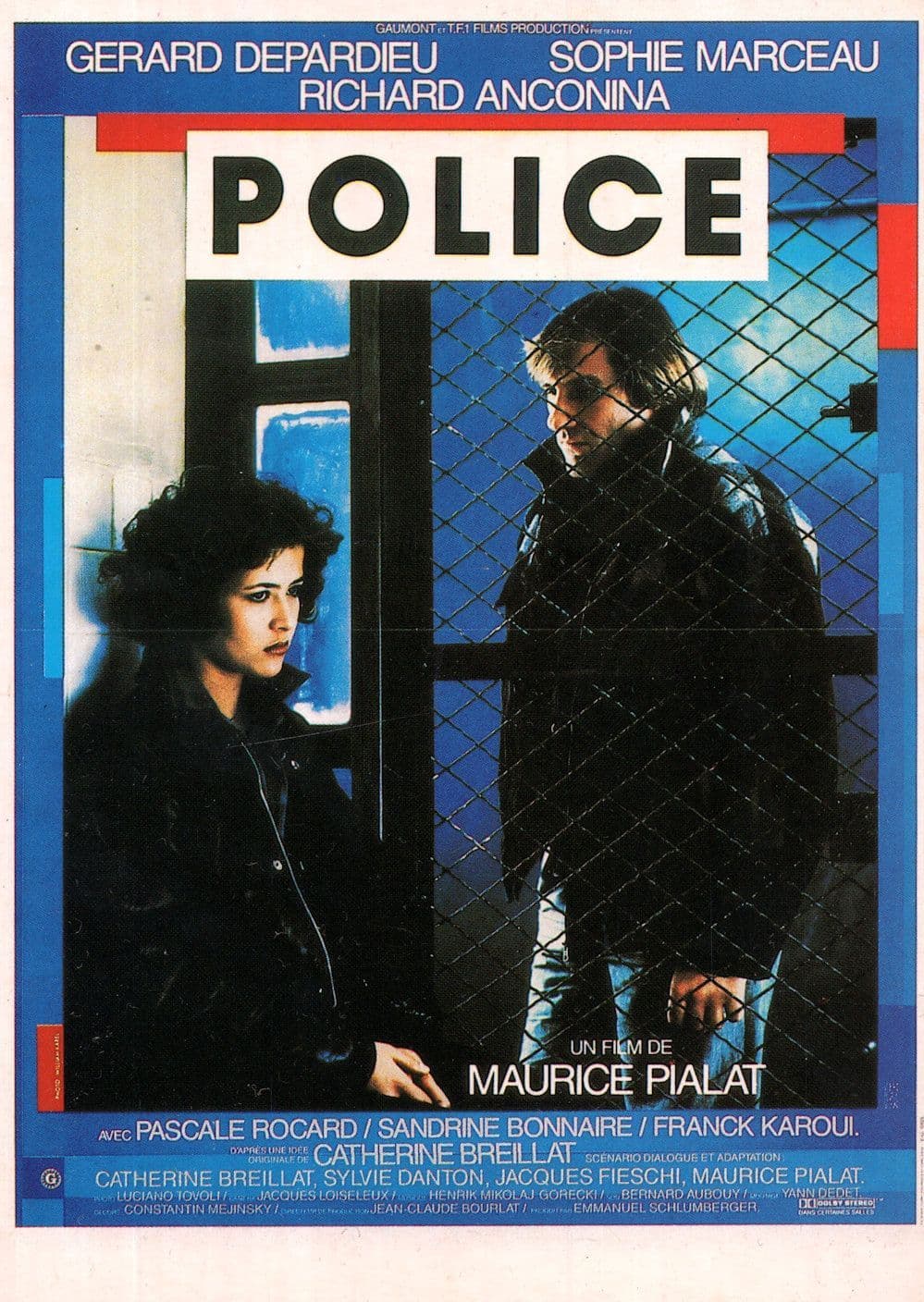 Police 1985 Crime Drama Maurice Pialat Gerard Depardieu Postcard