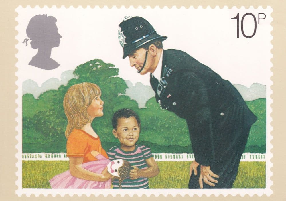 Policeman Police Constable On His Beat Royal Mail Postcard