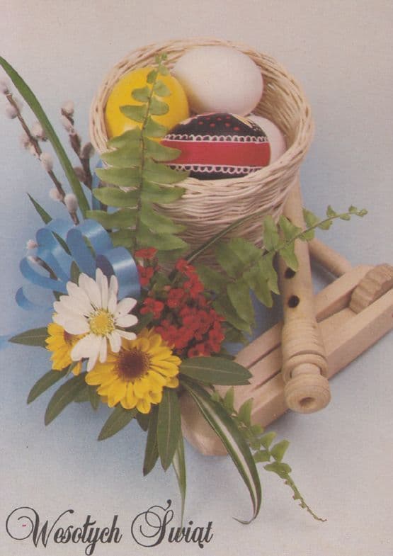Polish Hand Made Wooden Recorder Crafts Musical Instrument Christmas Postcard