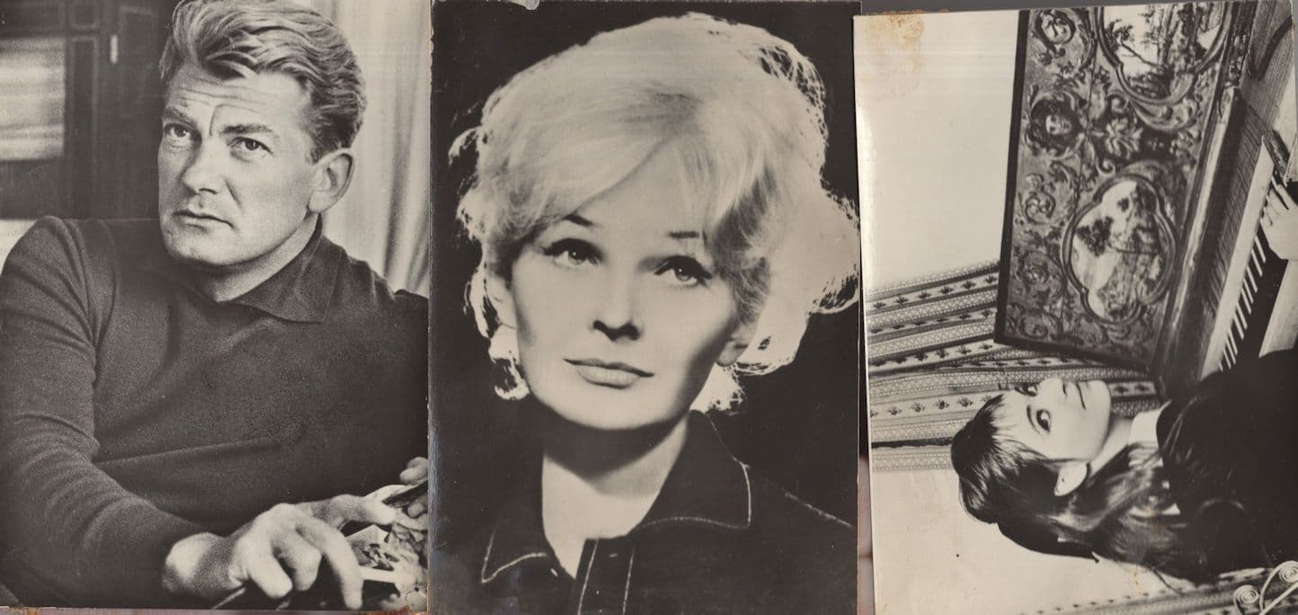 Polish Hollywood Style Film Actors 3x Old Photo Trade Card s