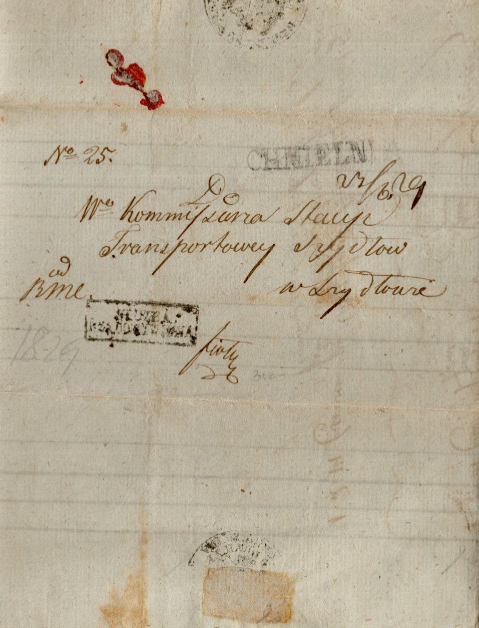 Polish Poland Antique 1829 Manuscript Letter Document