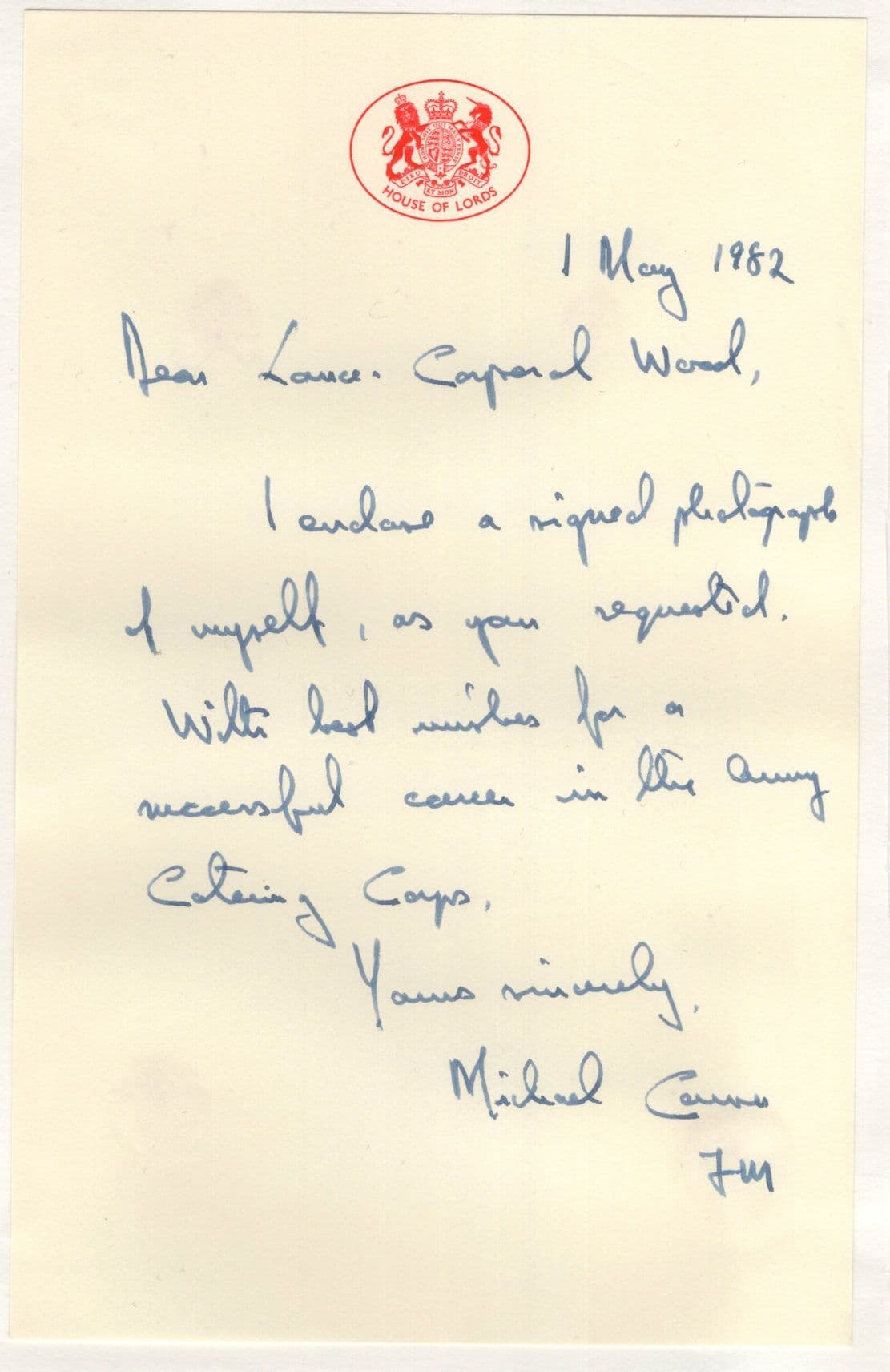 Politics Unidentified 1980s MP Hand Written Signed House Of Lords Letter