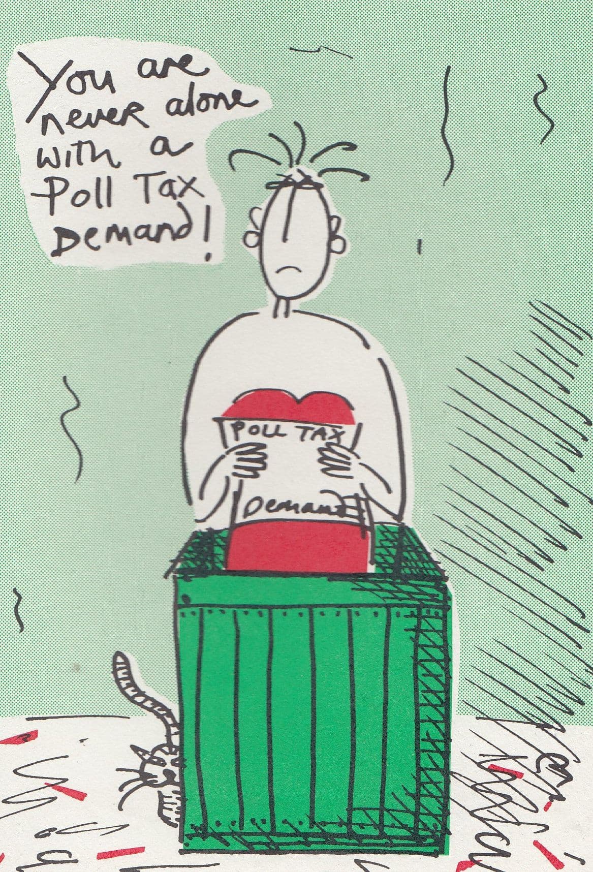 Poll Tax Demand Anti Thatcher Postcard