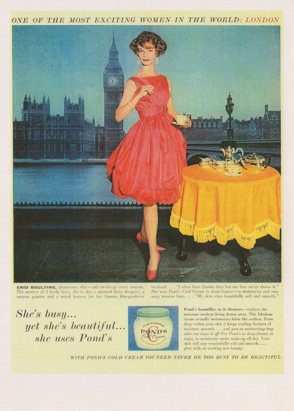 Ponds Beauty Cream London Posh 1950s Glamour Ladies Advertising Postcard