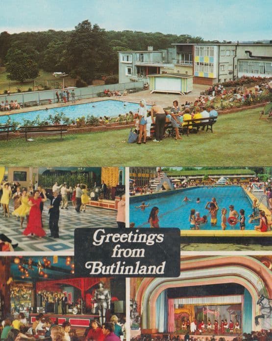 Pontins Barton Hall Torquay Holiday Camp Swimming Pool Devon Butlins 2 Postcard