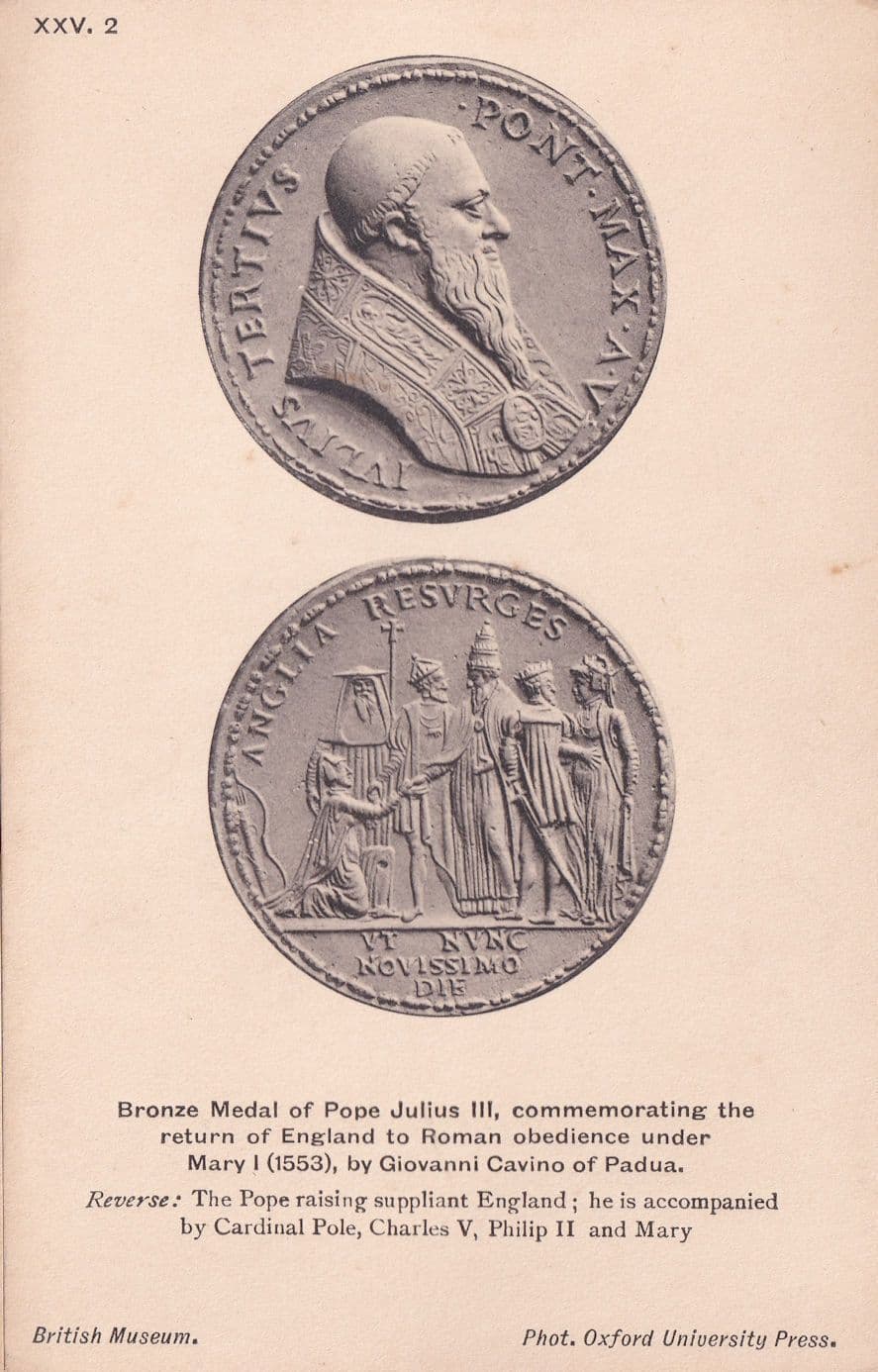 Pope Julius III Antique Medal British Museum Rare Postcard