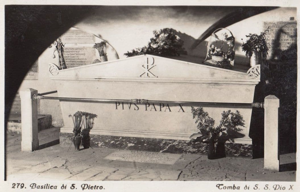 Pope Pius XI Grave Tomb Basilica Di San Pietro Italy Real Photo Postcard